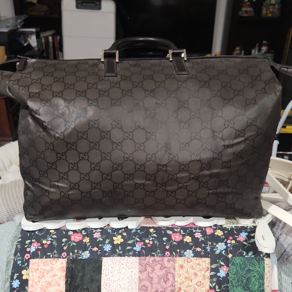 Gucci Brown Travel Bag with Signature Monogram